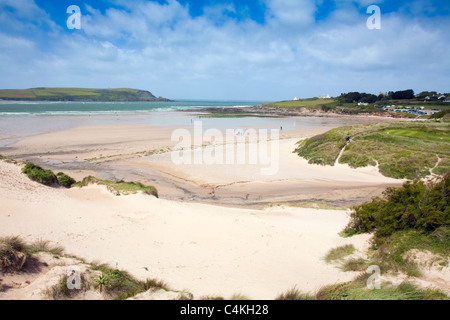 Daymer Bay ; estuaire ; Chameau Padstow Cornwall ; Banque D'Images