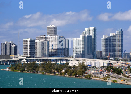 Les toits de la ville de Miami, en Floride. Banque D'Images