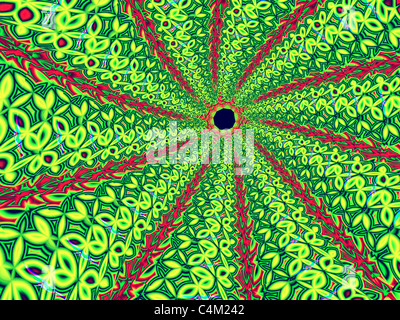 Un modèle fractal de synthèse complexes avec des feuilles Banque D'Images