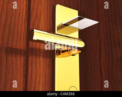 Verrouillage de la carte de l'hôtel et la keycard , 3d illustration Banque D'Images