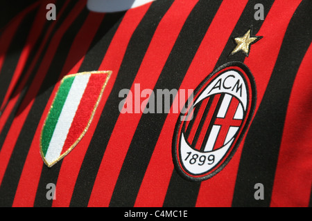 Détail de l'AC Milan maillot de l'équipe de football Banque D'Images