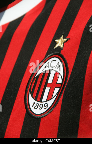 Détail de l'AC Milan maillot de l'équipe de football Banque D'Images