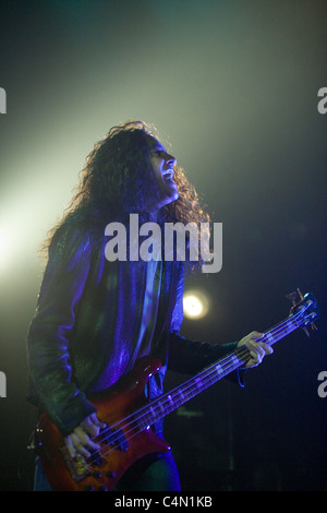 Les membres de l'Alice in Chains effectuer sur le concert à Budapest, Hongrie, 2009.11.27 Banque D'Images