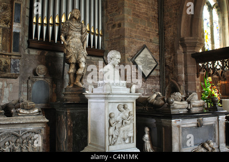 L'Rudhall Monuments, Eglise St Mary, Ross-on-Wye, Herefordshire, Angleterre, RU Banque D'Images