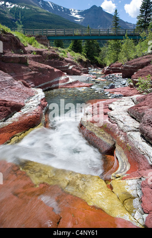 Red Rock Canyon, parc national, parc national des Lacs-Waterton, Alberta, Canada Banque D'Images