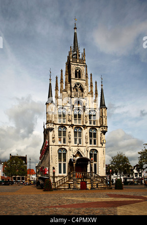 Stadhuis Gouda ou de ville immeuble patrimonial sur Grote Markt Banque D'Images