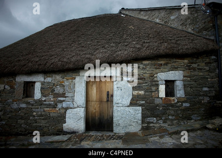 O Cebreiro, village celtique dans la région Galice, dans la voie de la voie de Saint James, Espagne Banque D'Images