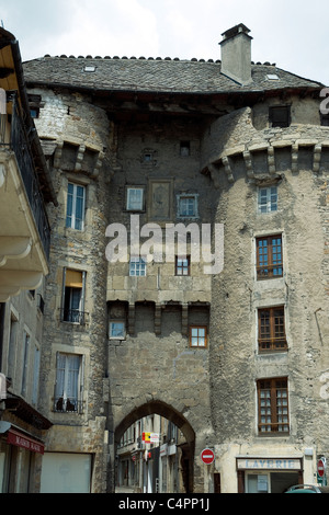 En milieu rural en Lozère Marvejols médiévale la Porte de Chanelles est la substitution, le sud de l'entrée à l'ancienne "ville royale" Banque D'Images