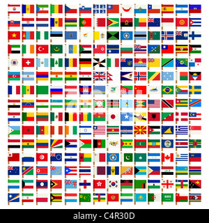 World flag icons set over white background Banque D'Images