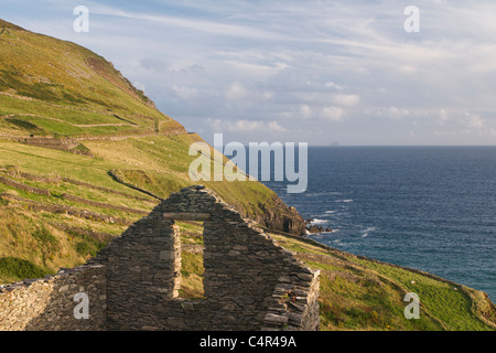 Maison abandonnée, Slea Head, péninsule de Dingle, comté de Kerry, Irlande Banque D'Images