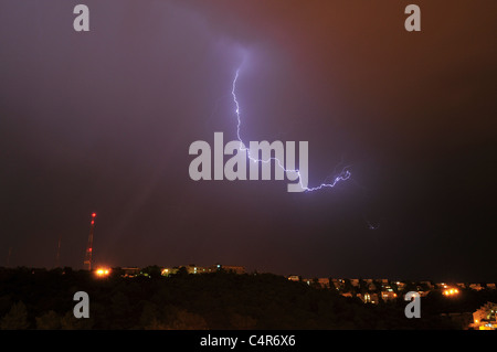 Orage photographié en Israël en mars Banque D'Images