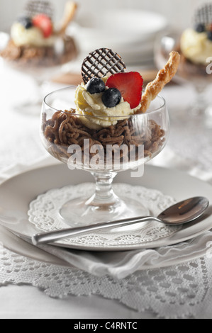 Dessert vermicelles de marron Banque D'Images