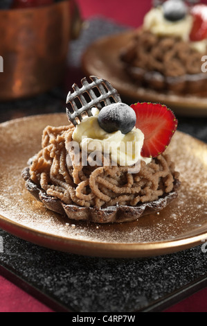 Dessert vermicelles de marron Banque D'Images