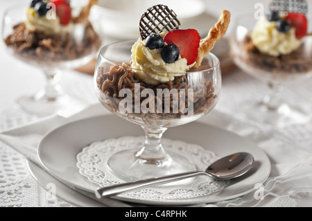 Dessert vermicelles de marron Banque D'Images
