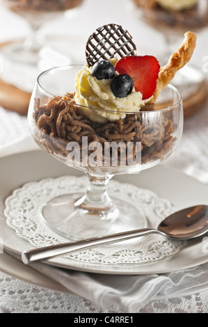 Dessert vermicelles de marron Banque D'Images