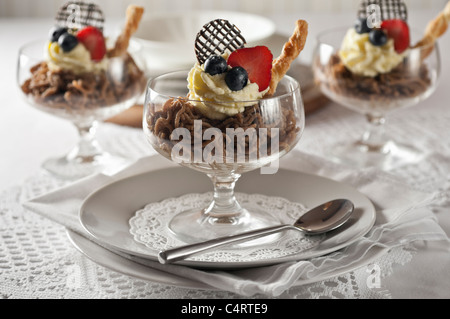 Dessert vermicelles de marron Banque D'Images