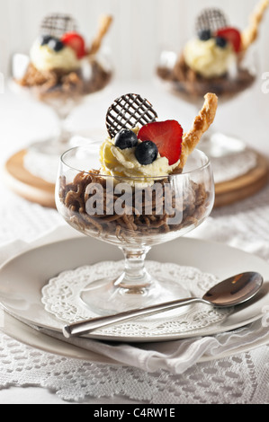 Dessert vermicelles de marron Banque D'Images