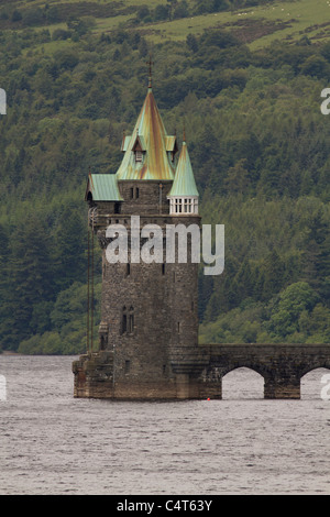 Lake Vyrnwy tendre réservoir tower, Powys, Wales Banque D'Images