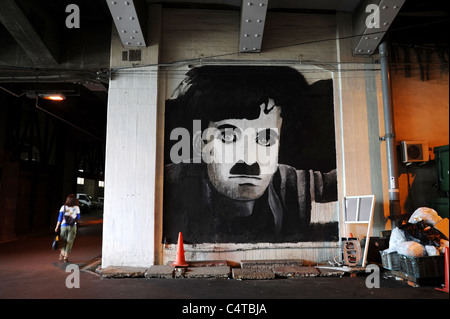 Le Graffiti de Charles Chaplin Banque D'Images