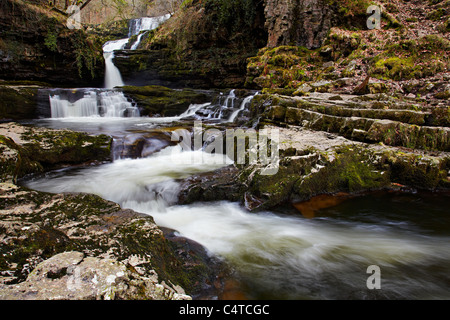 Sgwd Fias Oisans-Gwyn, parc national de Brecon Beacons, le Pays de Galles Banque D'Images