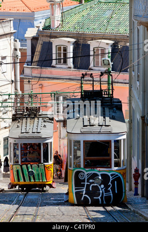 L'Europe, Portugal, Lisbonne, le Barrio Alto, Elevador da Gloria Banque D'Images