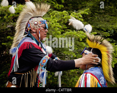 POW WOW DES INDIENS D'AMÉRIQUE Banque D'Images