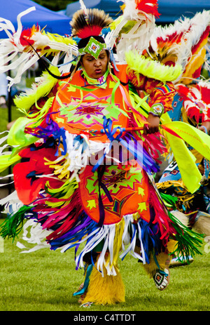 POW WOW DES INDIENS D'AMÉRIQUE Banque D'Images