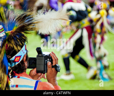 POW WOW DES INDIENS D'AMÉRIQUE Banque D'Images