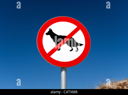 Pas de chien, signe, Leba Pologne Banque D'Images