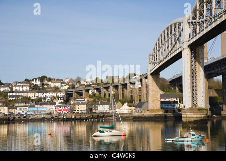 Royal Albert Bridge, Passage de Saltash Plymouth, entre Cornwall et du Devon, England, UK Banque D'Images