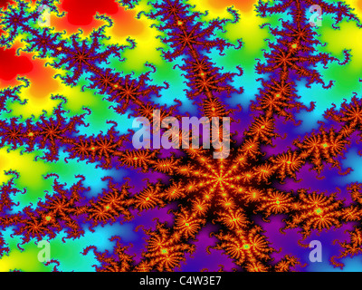 Un arc-en-ciel Fractal couleur générée par ordinateur Banque D'Images