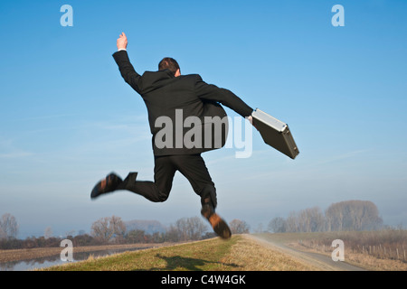 Businessman Jumping Banque D'Images