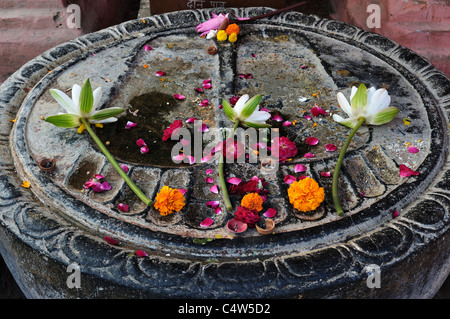 L'empreinte de bouddha, Temple de la Mahabodhi, Bodh Gaya, Gaya, Bihar, Inde Banque D'Images