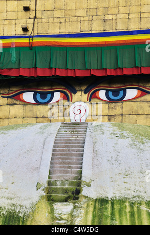 Détail, Boudhanath, Katmandou, Népal, Bagmati, Madhyamanchal Banque D'Images