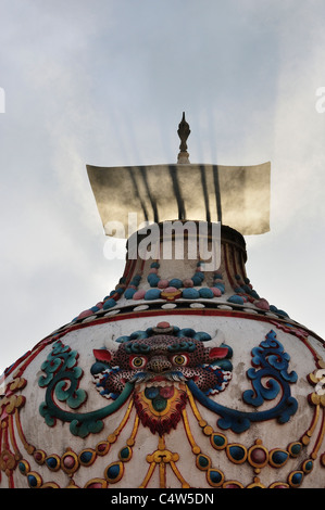 Détail, Boudhanath, Katmandou, Népal, Bagmati, Madhyamanchal Banque D'Images