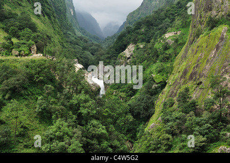 Marsyangdi River Valley, de l'Annapurna Conservation Area, Gandaki, Pashchimanchal, Népal Banque D'Images