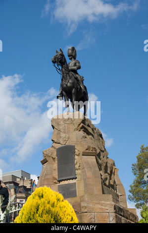 L'Écosse, Édimbourg, Princes Street. Royal Scots Greys mémorial aux soldats écossais de la guerre des Boers. Banque D'Images