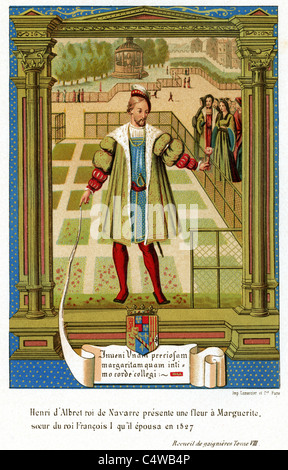 Henri II de Navarre (Henri d'Albret) 1503 - 1555 était le fils aîné de Jean III de Navarre et de Catherine I de Navarre Banque D'Images