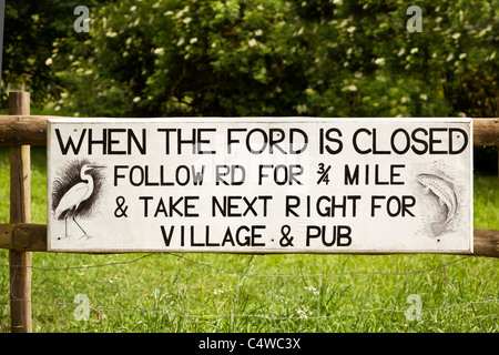 Si le détournement de Ford à Monkton Tarrant est fermé, Dorset, England, UK Banque D'Images