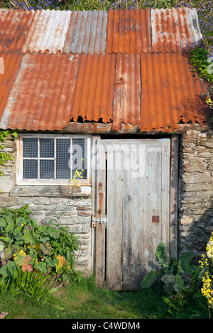 Prussia Cove ; cabane de pêcheur, Cornwall Banque D'Images