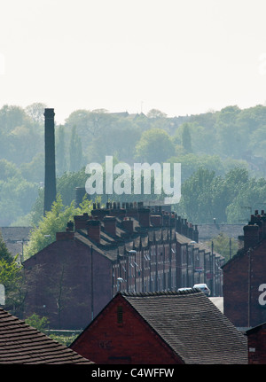 Un paysage urbain des poteries dans le logement d'usine Middleport, Stoke-on-Trent, Staffordshire, Angleterre. Banque D'Images