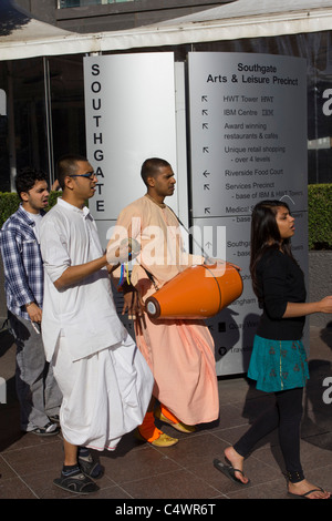 Rama Hare Krishna mantra chant parade Banque D'Images