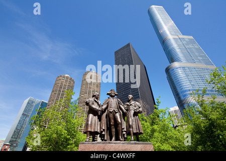 George Washington Robert Morris Hyam Salomon Memorial, Chicago, Illinois Banque D'Images