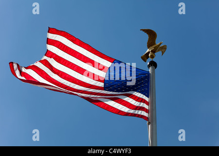 Drapeau américain, Henri-Chapelle American Cemetery and Memorial cimetière Américain à Henri-Chapelle, Belgique, Europe Banque D'Images