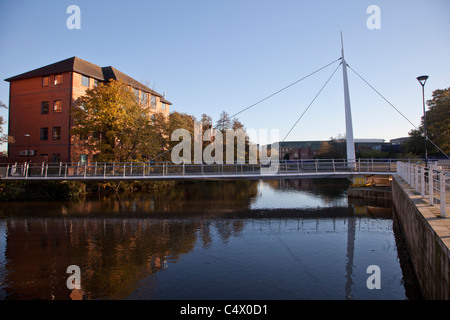 Pont tournant, quartier de la cathédrale Derby Angleterre Banque D'Images