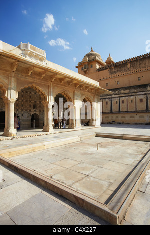 Sheesh Mahal (palais Miroir) à Fort Amber, Jaipur, Rajasthan, Inde Banque D'Images