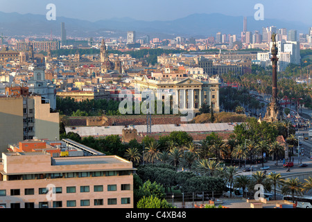Vue de la ville de Montjuïc, Barcelone, Catalogne, Espagne Banque D'Images