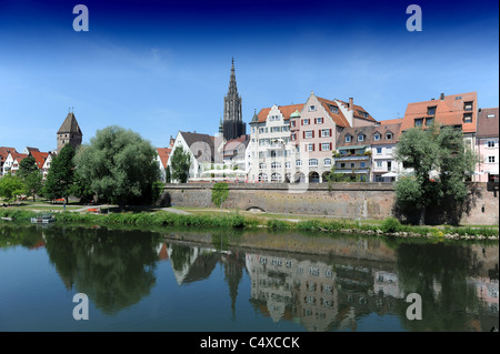 Danube à Ulm Baden-Württemberg Allemagne Deutschland Banque D'Images