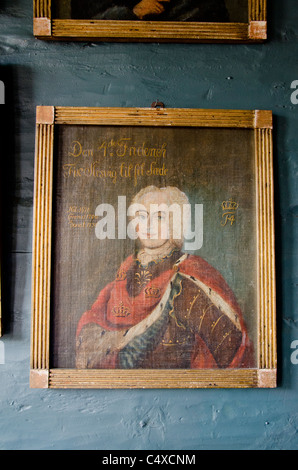 La Norvège, Bergen. Musée hanséatique, l'un des plus vieux bâtiments en bois et les mieux conservés de Bergen, portrait. L'UNESCO. Banque D'Images