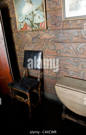 La Norvège, Bergen. Musée hanséatique, l'un des plus vieux bâtiments en bois et les mieux préservées à Bergen, intérieur d'origine. L'UNESCO Banque D'Images